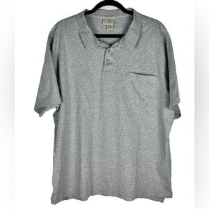 Vintage LL Bean Gray Short Sleeve Polo Shirt Size XL Reg